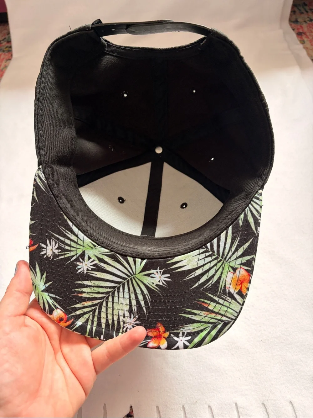 Vans Black Snapback with Tropical Floral Brim